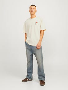 Jack & Jones Nadruk Okrągły dekolt T-shirt -Buttercream - 12273455