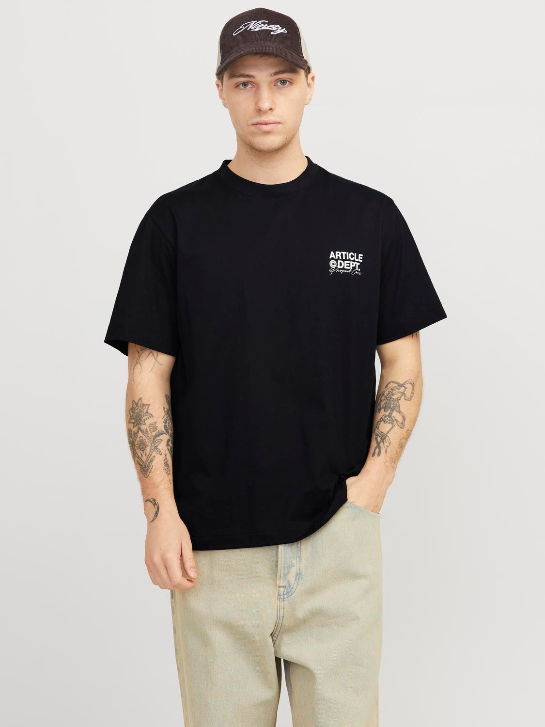 T-shirt a girocollo nera in Puro cotone | SUITSUPPLY T-shirt a girocollo nera in Puro cotone | SUITSUPPLY
