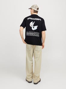 Jack & Jones Baktryck Rundringning T-shirt -Black - 12273867