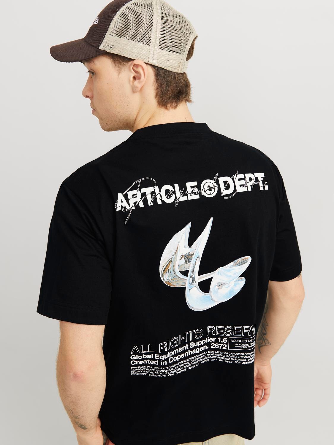 Achterkant bedrukt Ronde hals T-shirts | Zwart | Jack & Jones®