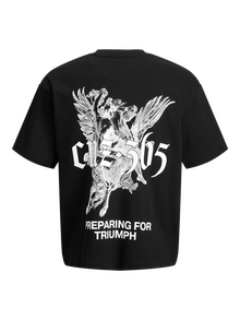 Jack & Jones T-shirt Impression arrière Col rond CNZ -Black - 12274242