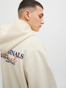Jack & Jones Baktryck Hoodie -Antique White - 12274439