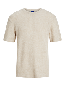 Jack & Jones Nadruk Okrągły dekolt T-shirt -Ecru - 12274493