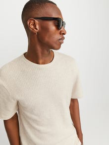 Jack & Jones Bedrukt Ronde hals T-shirt -Ecru - 12274493