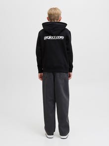 Jack & Jones Hátoldali nyomtatás Kapucnis felső Ifjúsági -Black - 12274579