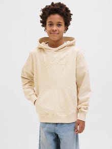 Jack & Jones Tryck Hoodie Junior -Antique White - 12274590