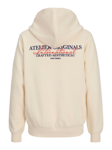 Jack & Jones Spausdinta gale Džemperis Jaunimui -Antique White - 12274612