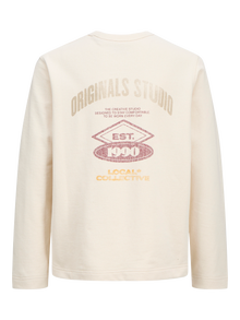 Jack & Jones Trykk Sweatshirt Junior -Ecru - 12274618