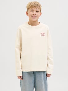 Jack & Jones Trykk Sweatshirt Junior -Ecru - 12274618