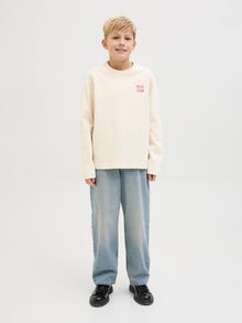 Jack & Jones Trykk Sweatshirt Junior -Ecru - 12274618