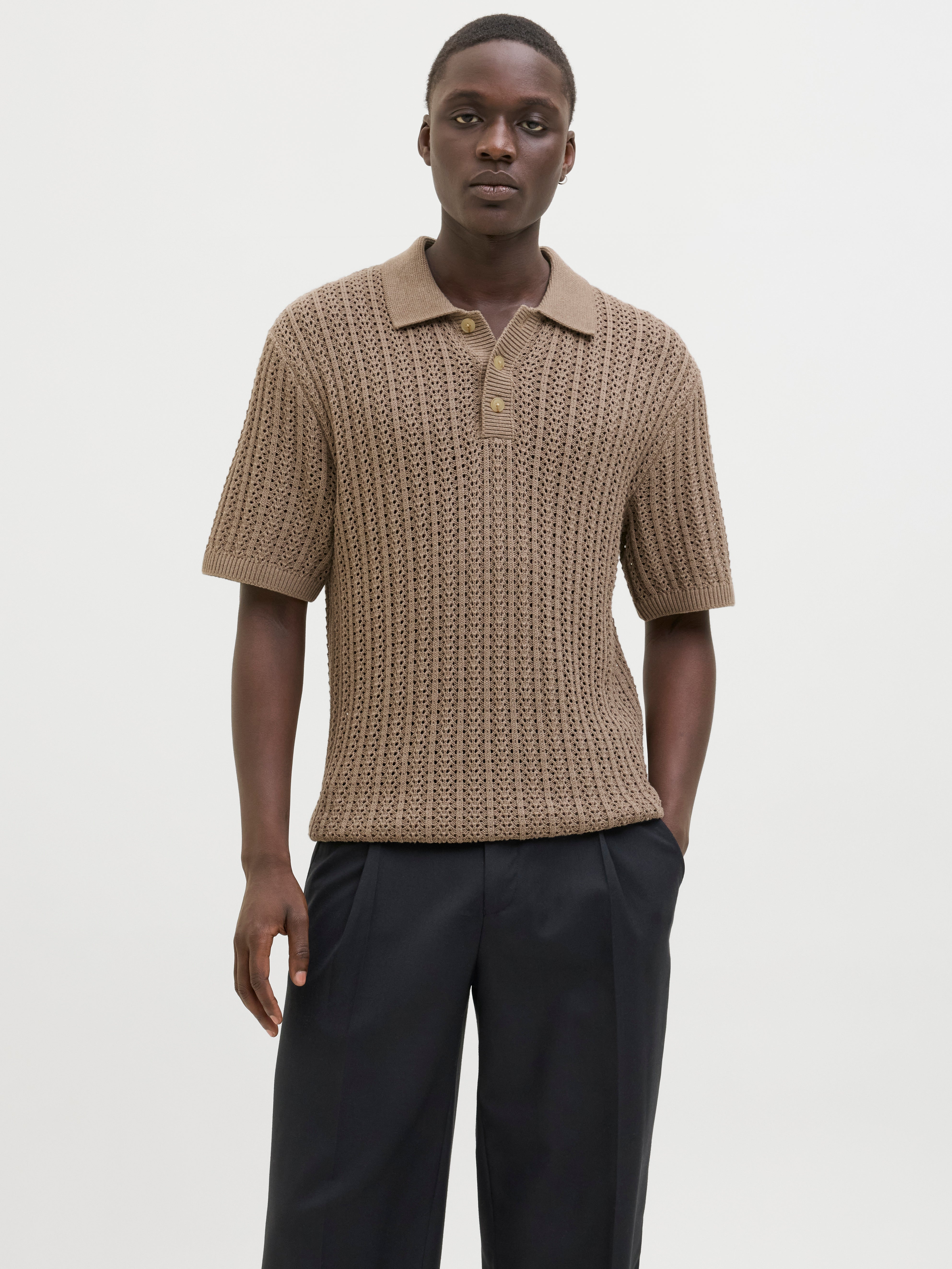 Einfarbig Poloshirt