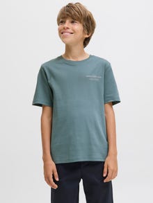 Jack & Jones Tavapärane lõige Kinnine kaelus Juunior T-särk -Goblin Blue - 12274774
