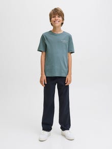Jack & Jones Tavapärane lõige Kinnine kaelus Juunior T-särk -Goblin Blue - 12274774