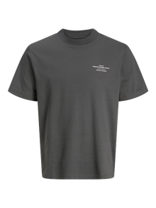 Jack & Jones Tavapärane lõige Kinnine kaelus Juunior T-särk -Volcanic Ash - 12274774