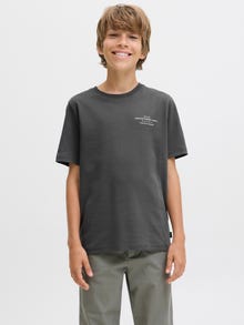Jack & Jones Tavapärane lõige Kinnine kaelus Juunior T-särk -Volcanic Ash - 12274774