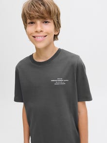 Jack & Jones Tavapärane lõige Kinnine kaelus Juunior T-särk -Volcanic Ash - 12274774