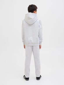 Jack & Jones Plain Hoodie Junior -White Melange - 12274853