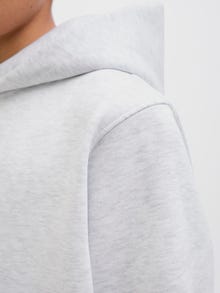 Jack & Jones Plain Hoodie Junior -White Melange - 12274853