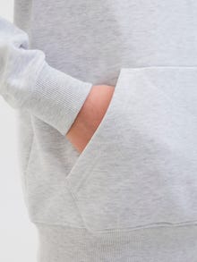 Jack & Jones Plain Hoodie Junior -White Melange - 12274853