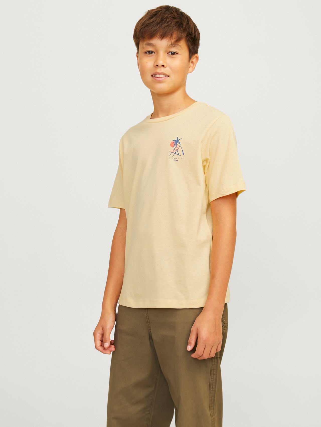 Jack & Jones T-shirt Estampar Para meninos -Italian Straw - 12274879