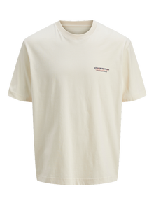 Jack & Jones Spausdintas raštas Marškinėliai Jaunimui -Antique White - 12274923