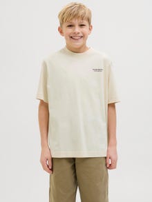 Jack & Jones Spausdintas raštas Marškinėliai Jaunimui -Antique White - 12274923