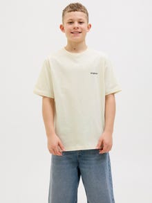 Jack & Jones Spausdintas raštas Marškinėliai Jaunimui -Antique White - 12274930