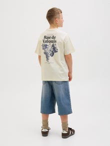 Jack & Jones Spausdintas raštas Marškinėliai Jaunimui -Antique White - 12274930