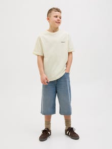 Jack & Jones Spausdintas raštas Marškinėliai Jaunimui -Antique White - 12274930