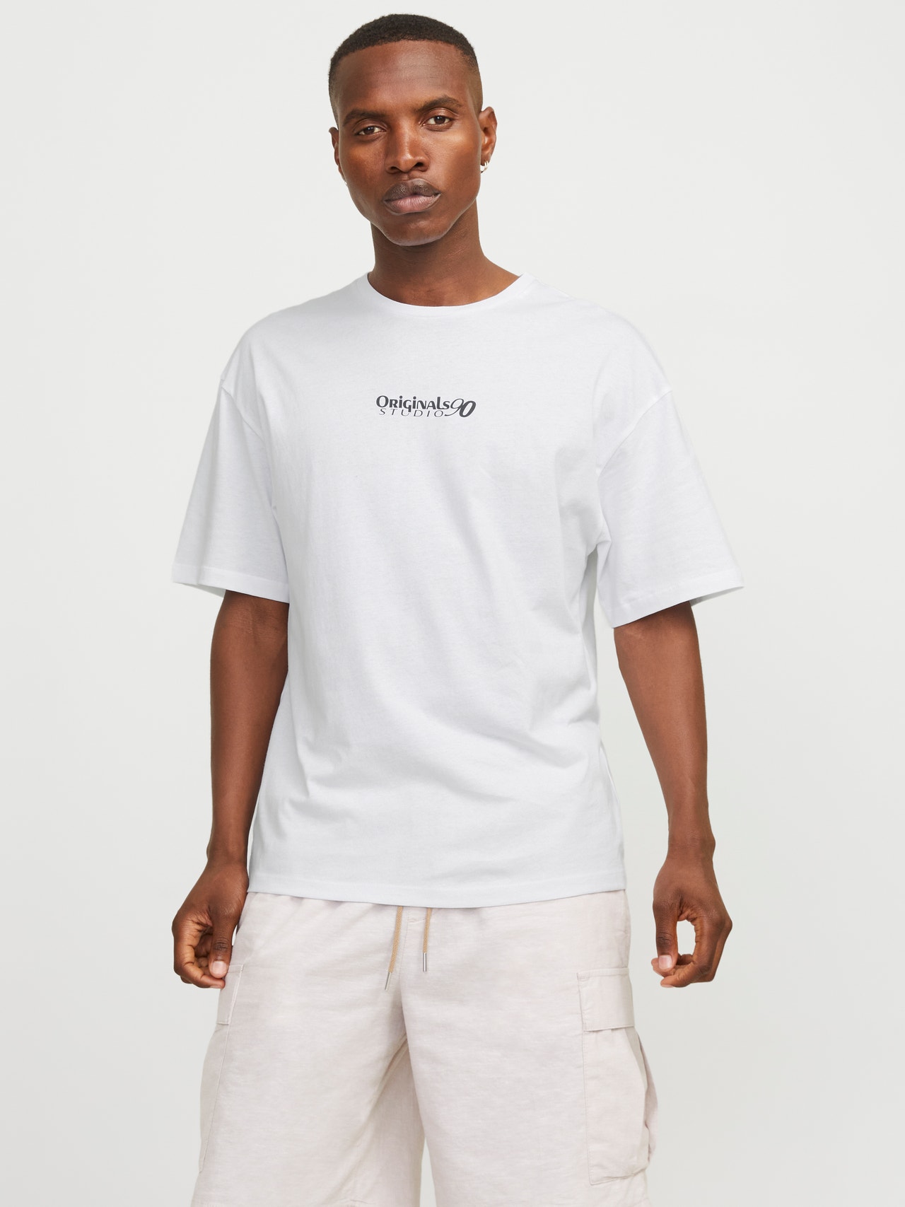 Jack & Jones Printet Crew neck T-shirt -Bright White - 12274935