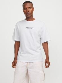 Jack & Jones Spausdintas raštas Apskritas kaklas Marškinėliai -Bright White - 12274935