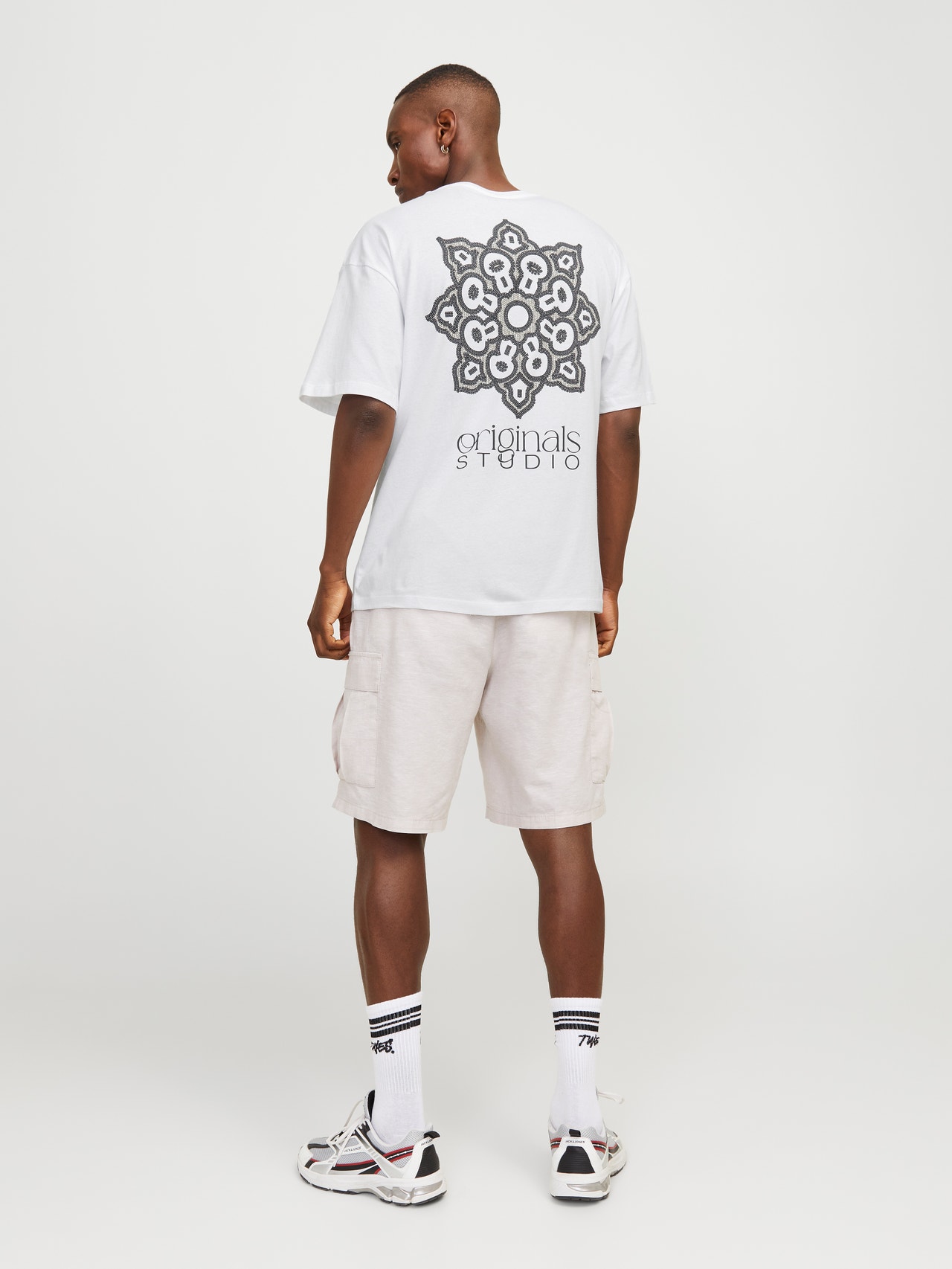 Jack & Jones Spausdintas raštas Apskritas kaklas Marškinėliai -Bright White - 12274935