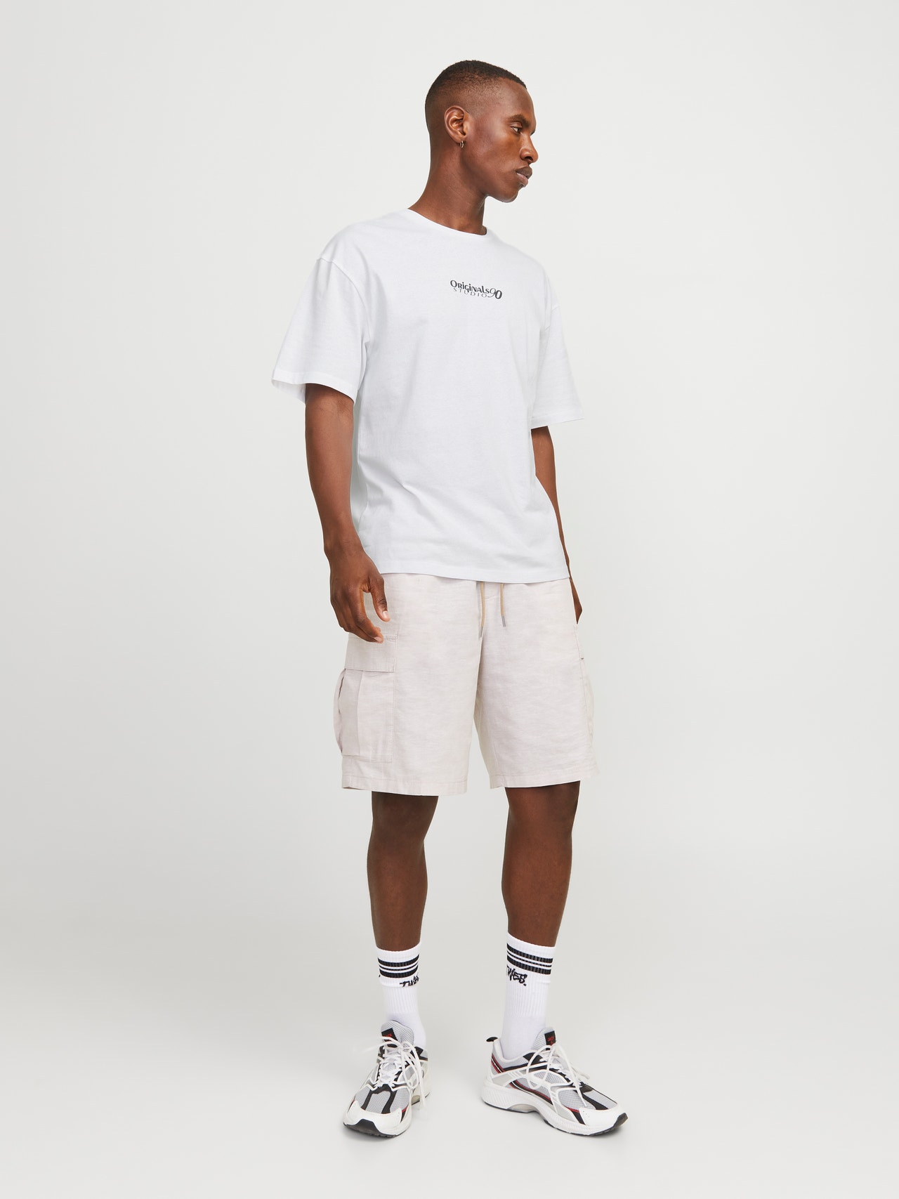 Jack & Jones Spausdintas raštas Apskritas kaklas Marškinėliai -Bright White - 12274935