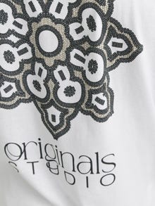 Jack & Jones Spausdintas raštas Apskritas kaklas Marškinėliai -Bright White - 12274935