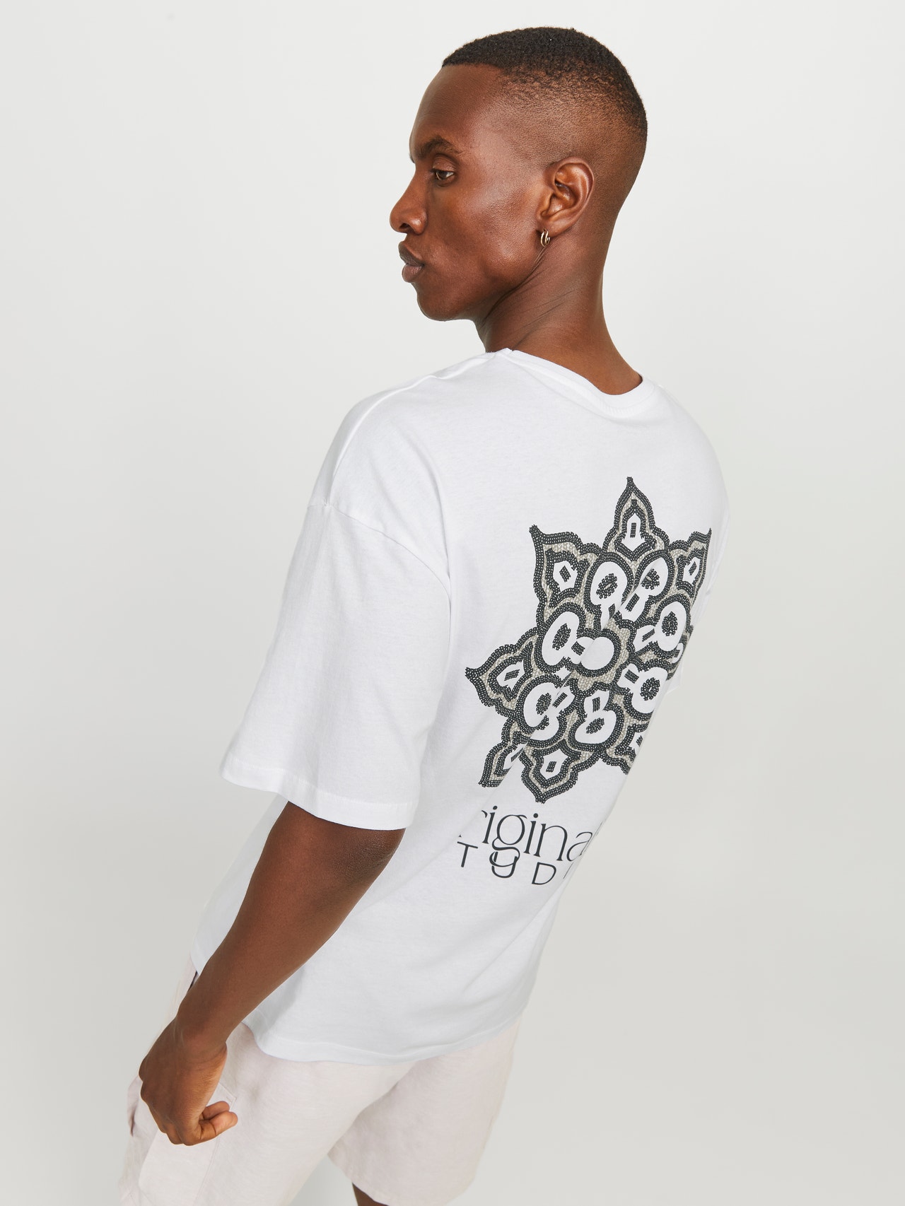 Jack & Jones Printet Crew neck T-shirt -Bright White - 12274935