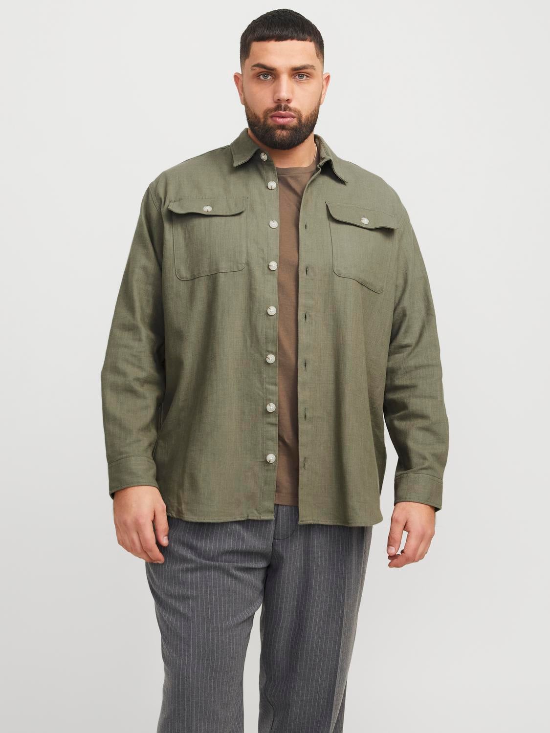 Plus Size Comfort Fit Overshirt