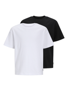 Jack & Jones 2er-pack Einfarbig T-shirt -White - 12275122