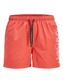 Jack & Jones Klasikinis kirpimas Maudymosi šortai -Hot Coral - 12275129