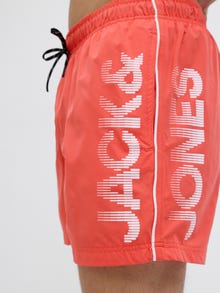 Jack & Jones Klasikinis kirpimas Maudymosi šortai -Hot Coral - 12275129