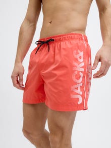 Jack & Jones Klasikinis kirpimas Maudymosi šortai -Hot Coral - 12275129