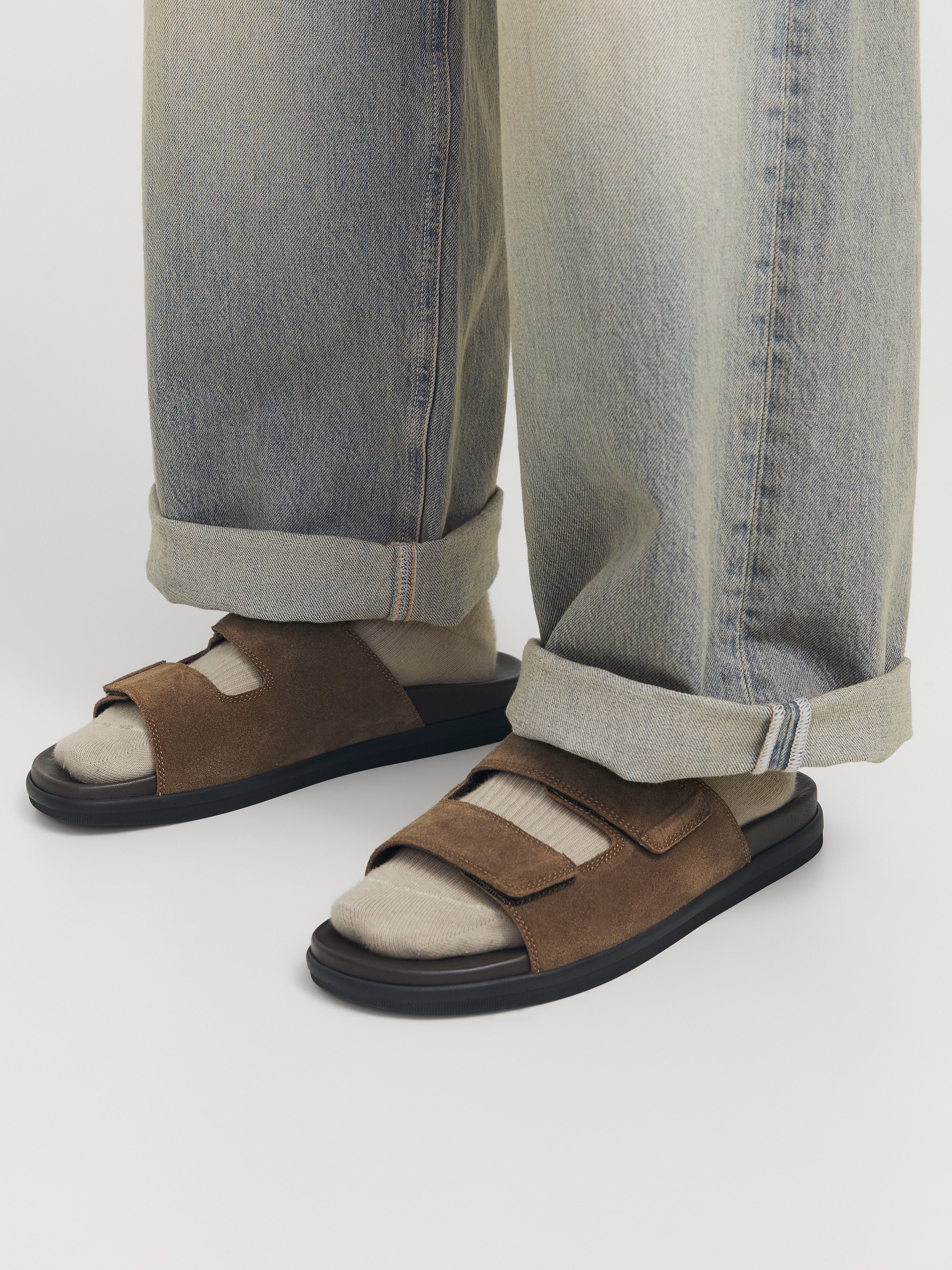 Sandales Homme En Cuir - Confortables, Respirantes - Pour L'été, La Plage, La Piscine - Style Décontracté