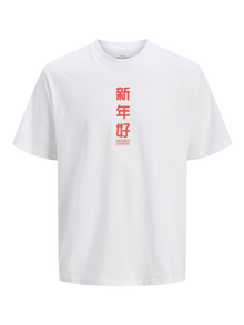 Jack & Jones T-shirt Impression arrière Col ras du cou -Bright White - 12275402
