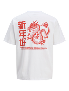 Jack & Jones T-shirt Impression arrière Col ras du cou -Bright White - 12275402