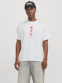 Jack & Jones T-shirt Impression arrière Col ras du cou -Bright White - 12275402