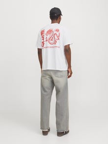 Jack & Jones T-shirt Impression arrière Col ras du cou -Bright White - 12275402