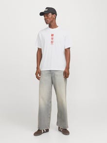 Jack & Jones T-shirt Impression arrière Col ras du cou -Bright White - 12275402