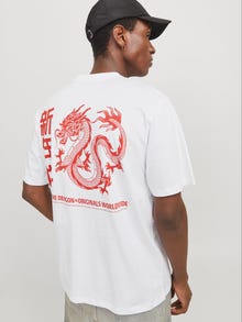 Jack & Jones T-shirt Impression arrière Col ras du cou -Bright White - 12275402