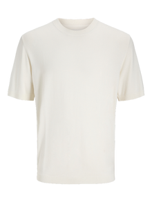 Jack & Jones Ensfarvet Strikket T-shirt -Cloud Dancer - 12275451