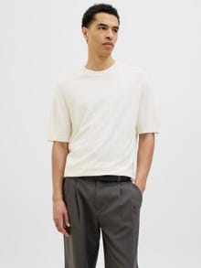 Jack & Jones Ensfarvet Strikket T-shirt -Cloud Dancer - 12275451