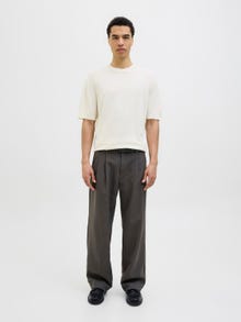 Jack & Jones Ensfarvet Strikket T-shirt -Cloud Dancer - 12275451
